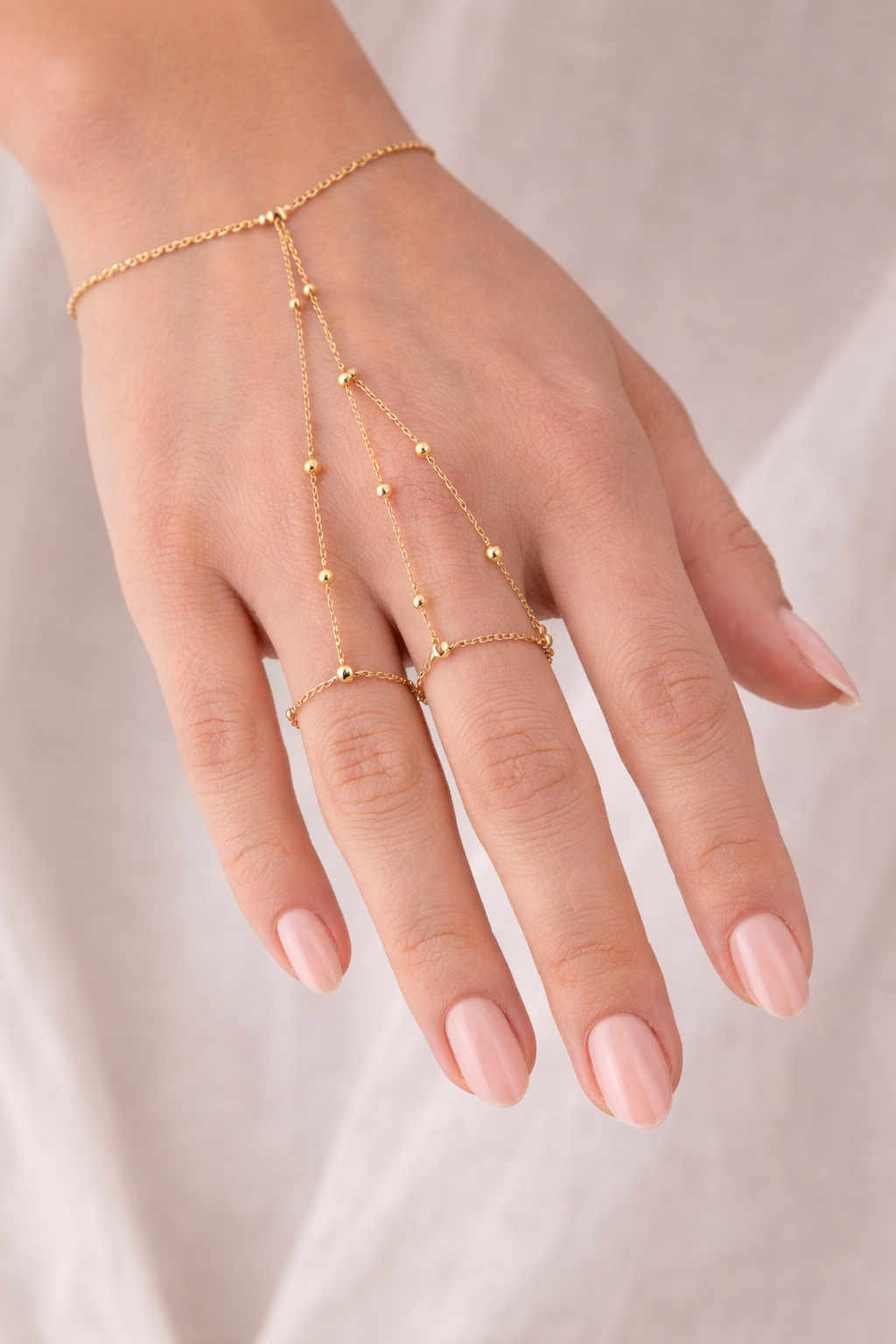 Bracelet Bague Multi-Rangs Perlé – Éclat Argent