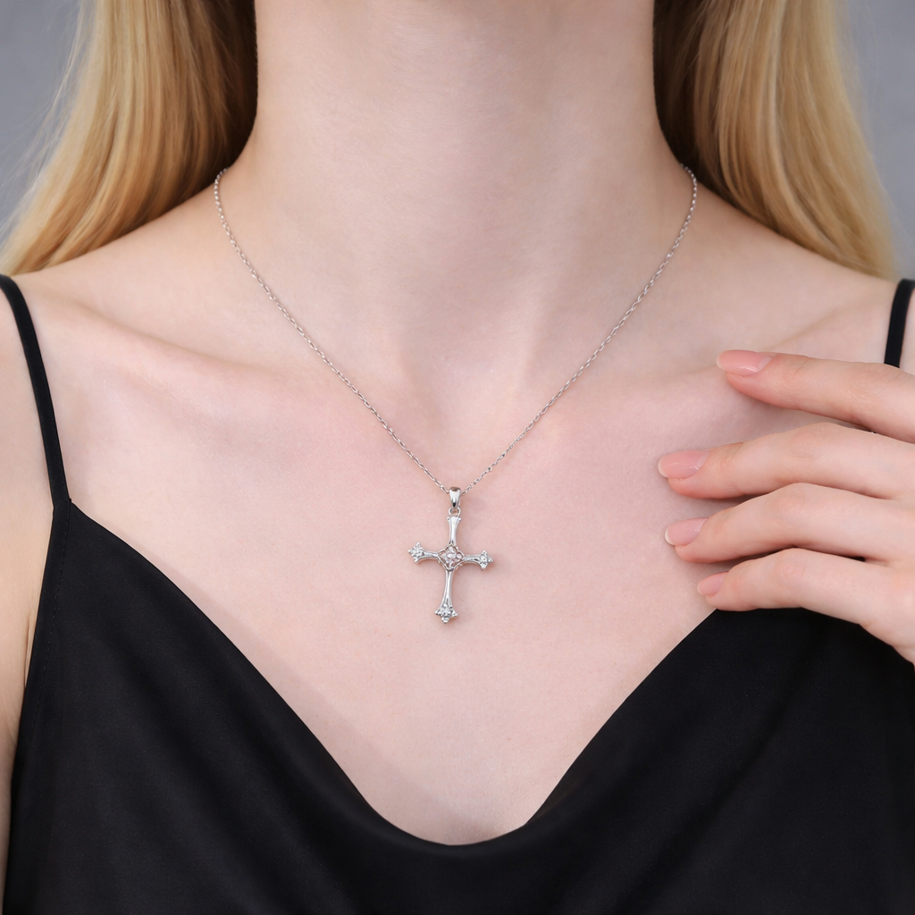 Collier Argent Croix Pure