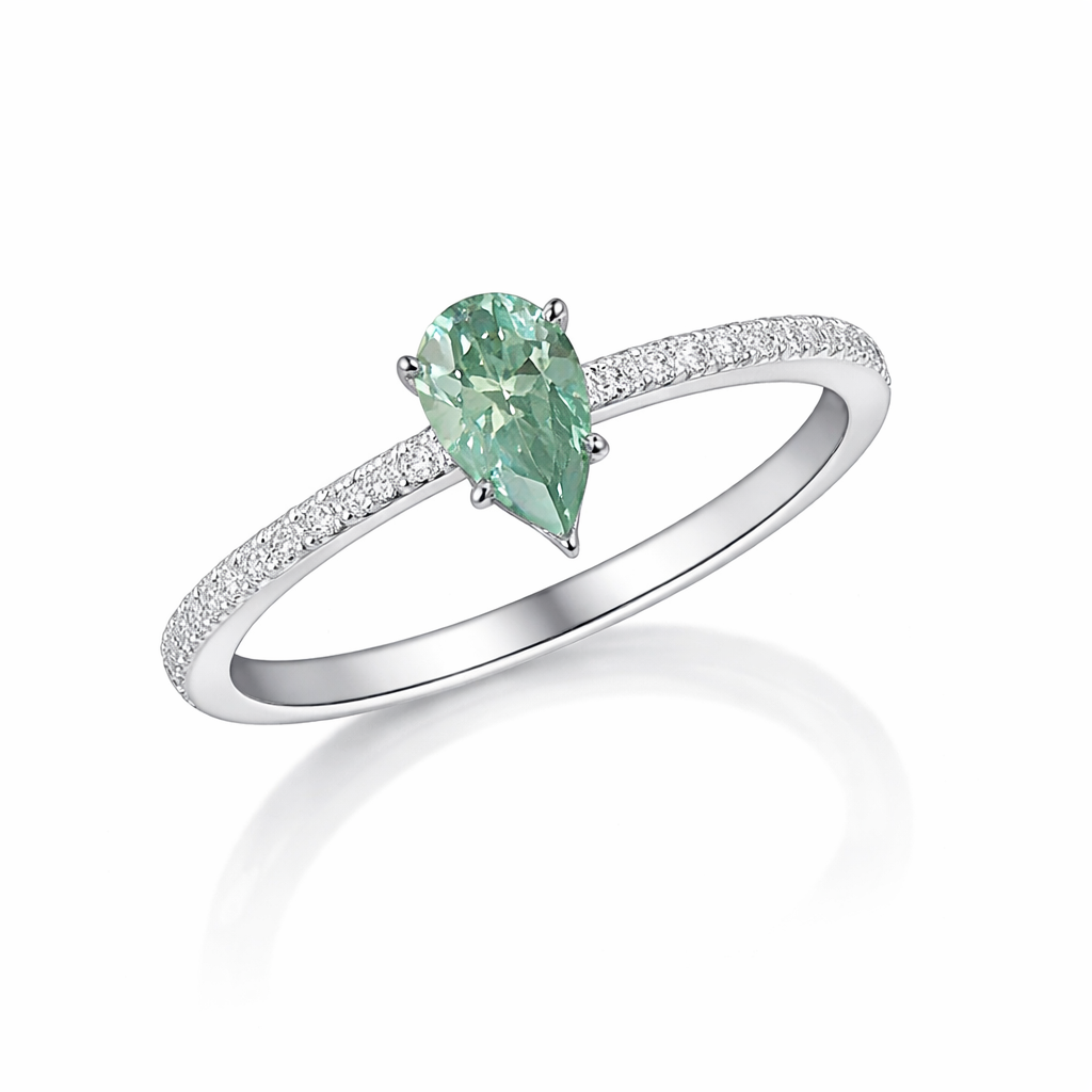 Bague Argent Poire Menthe