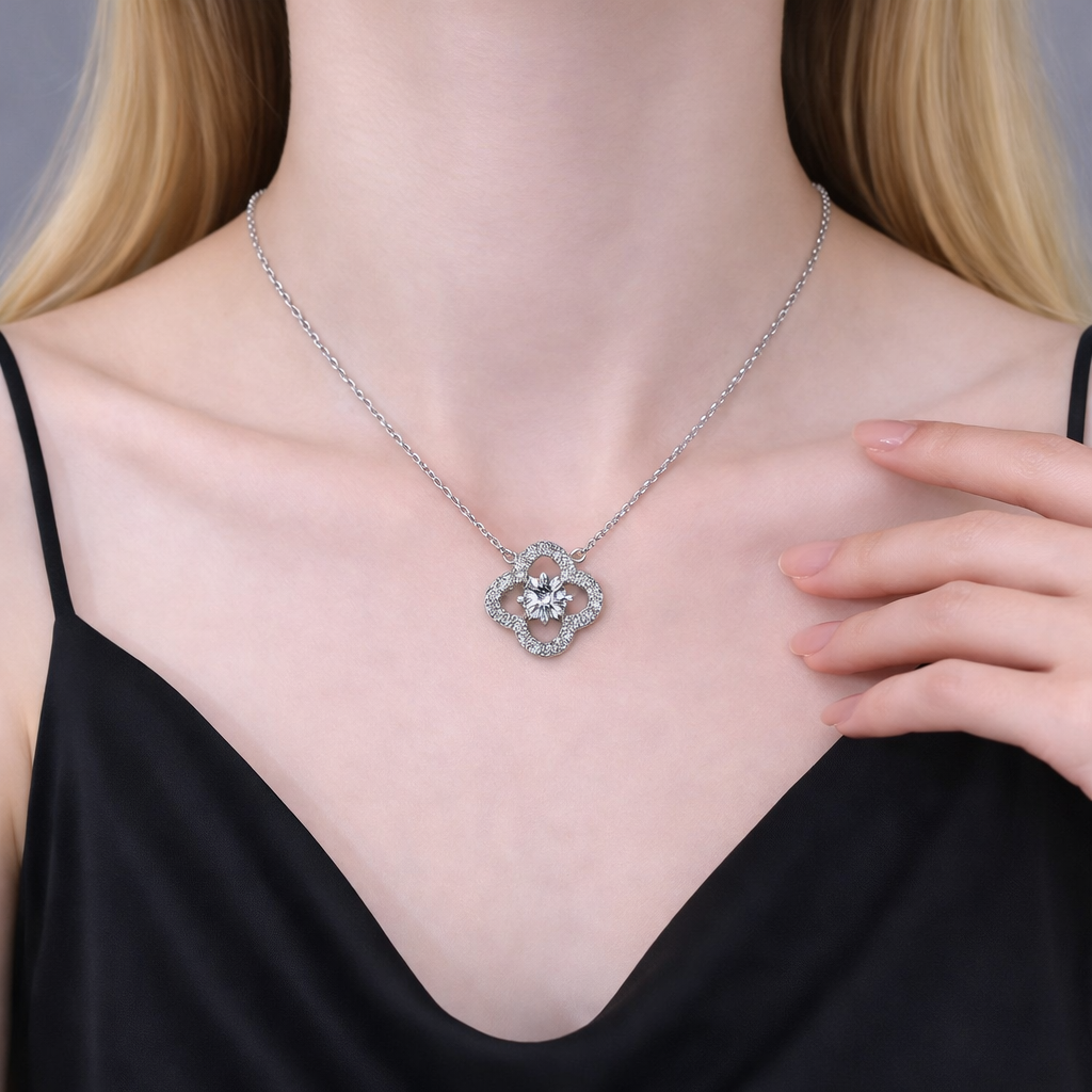 Collier Argent Halo Rond