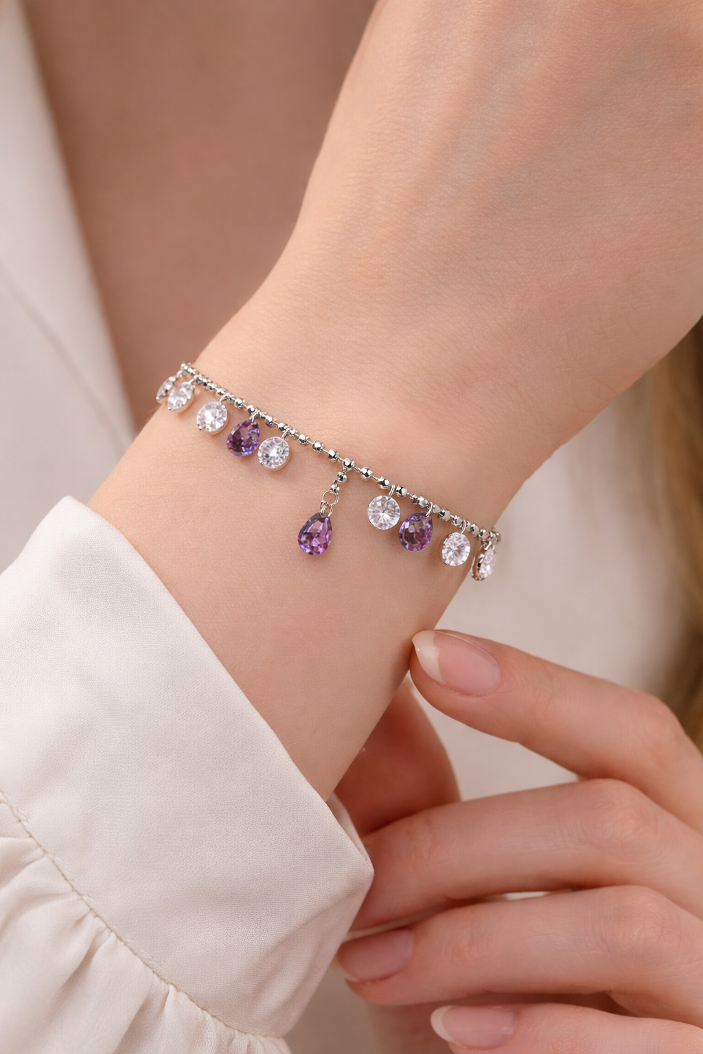 Bracelet Argent Gouttes d’Eau