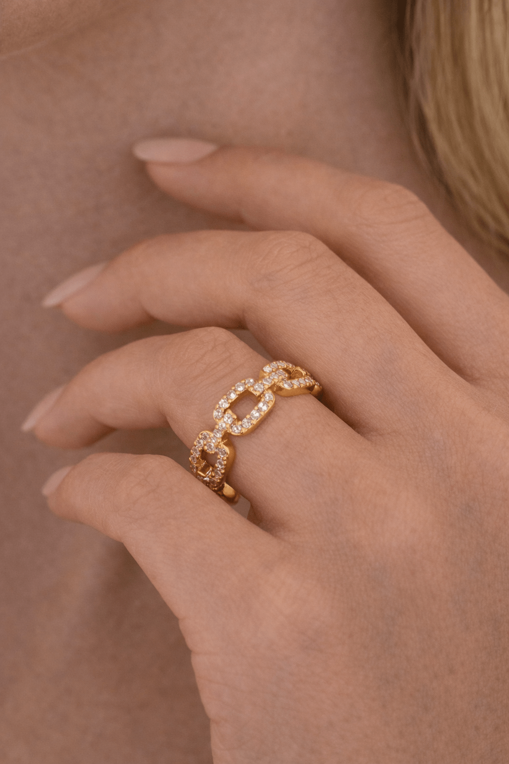 Bague Chaîne Iconique – Plaqué Or - Erezya