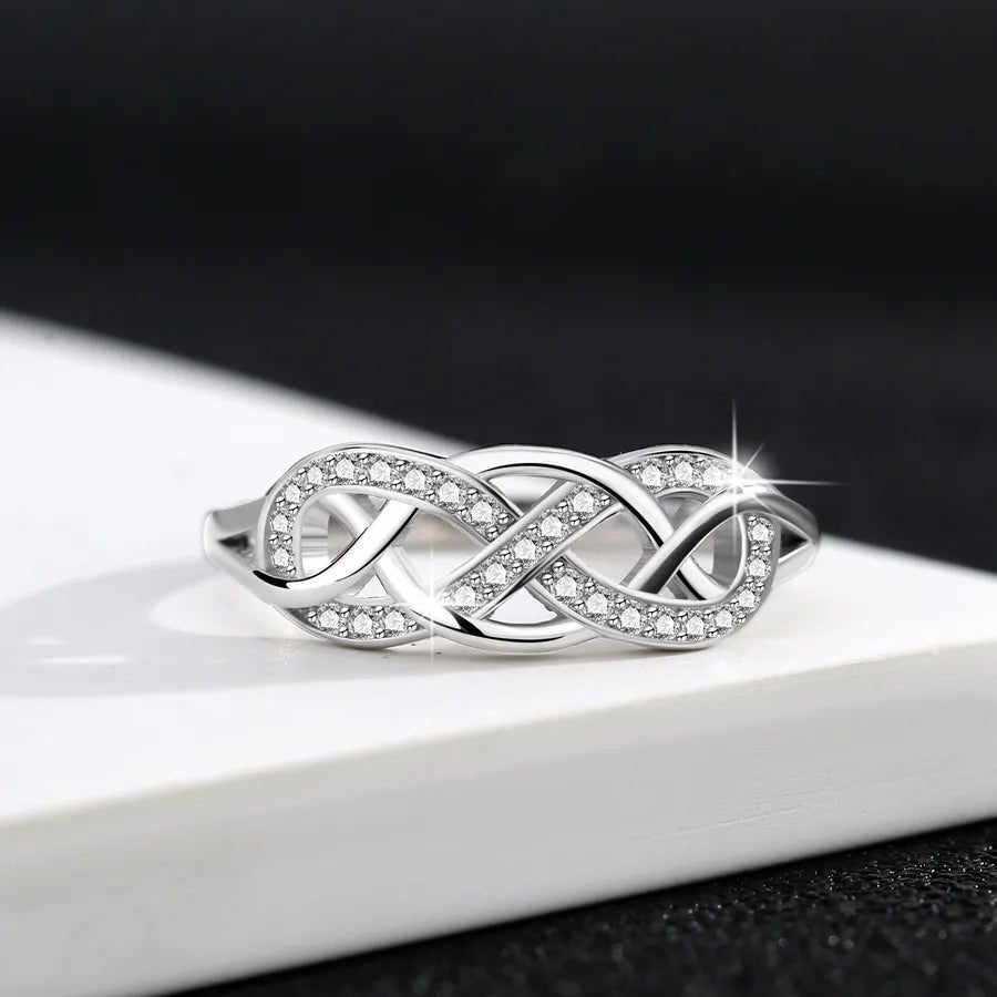 Bague Croix Torsadée Ajourée – Argent 925 & Zircon - Erezya