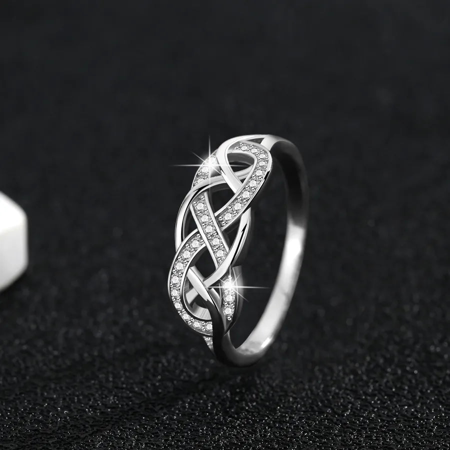 Bague Croix Torsadée Ajourée – Argent 925 & Zircon - Erezya