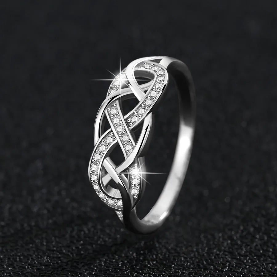 Bague Croix Torsadée Ajourée – Argent 925 & Zircon - Erezya