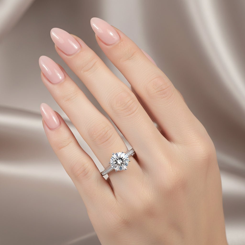 Bague Géométrique Moissanite – Argent 925 - Erezya