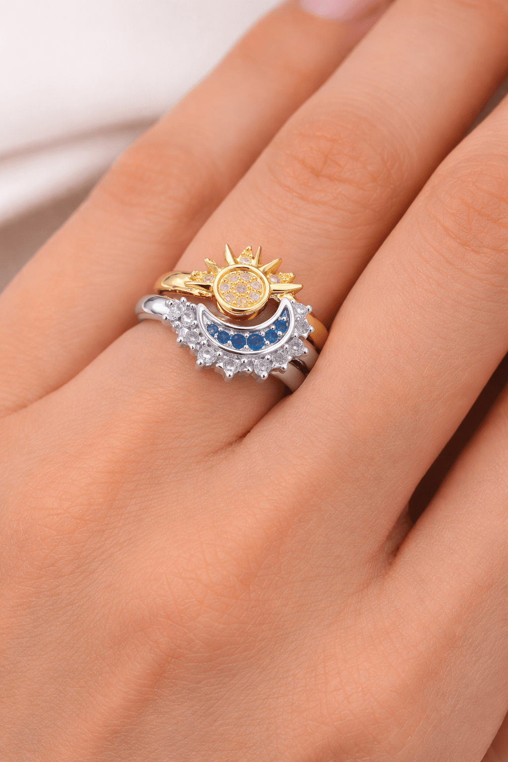 Bague Soleil & Lune bicolore - Erezya