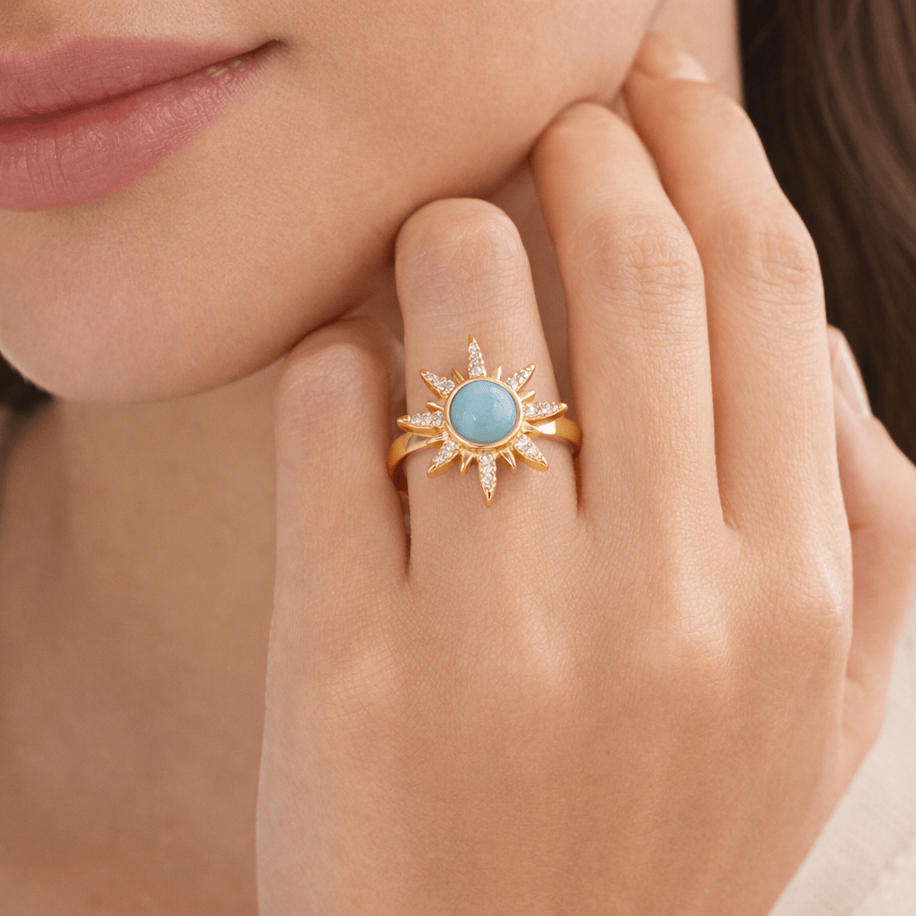 Bague Soleil Turquoise Vintage - Erezya