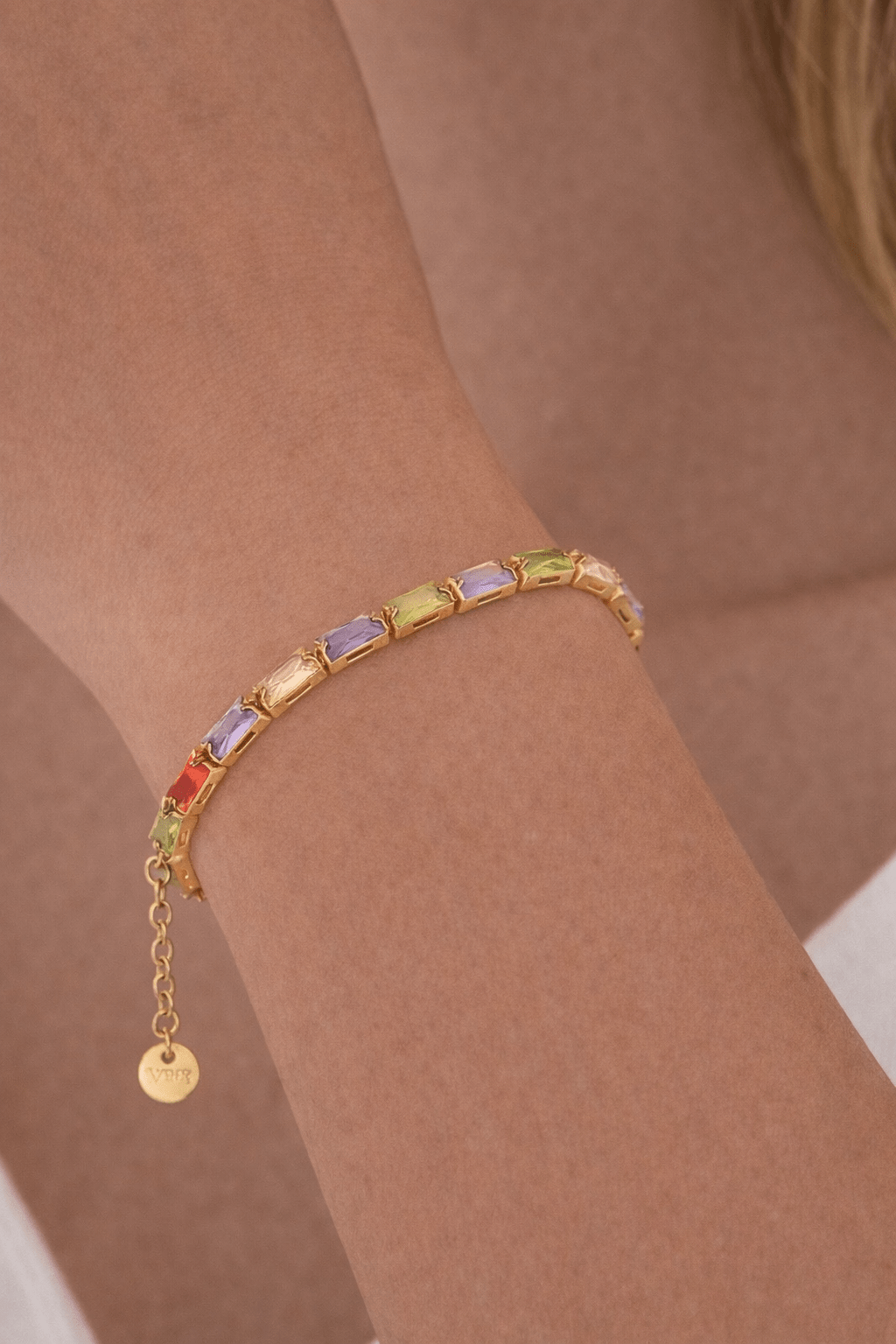 Bracelet Arc - en - Ciel Baguette – Plaqué Or 18K - Erezya