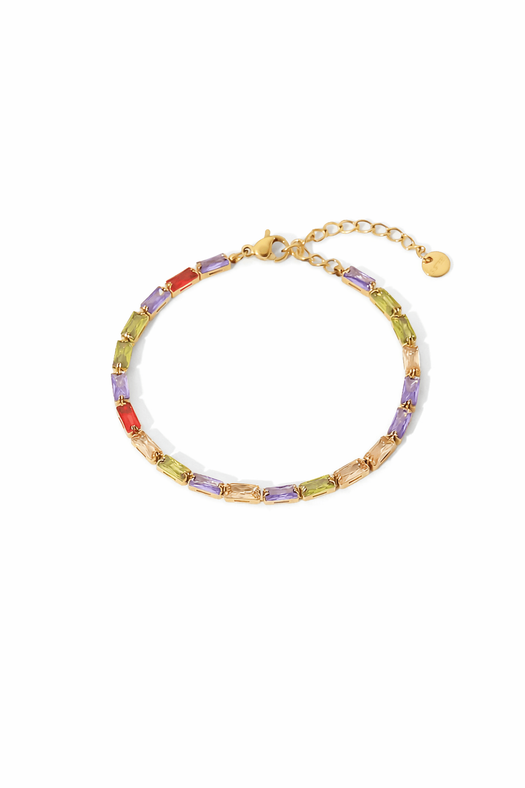 Bracelet Arc - en - Ciel Baguette – Plaqué Or 18K - Erezya