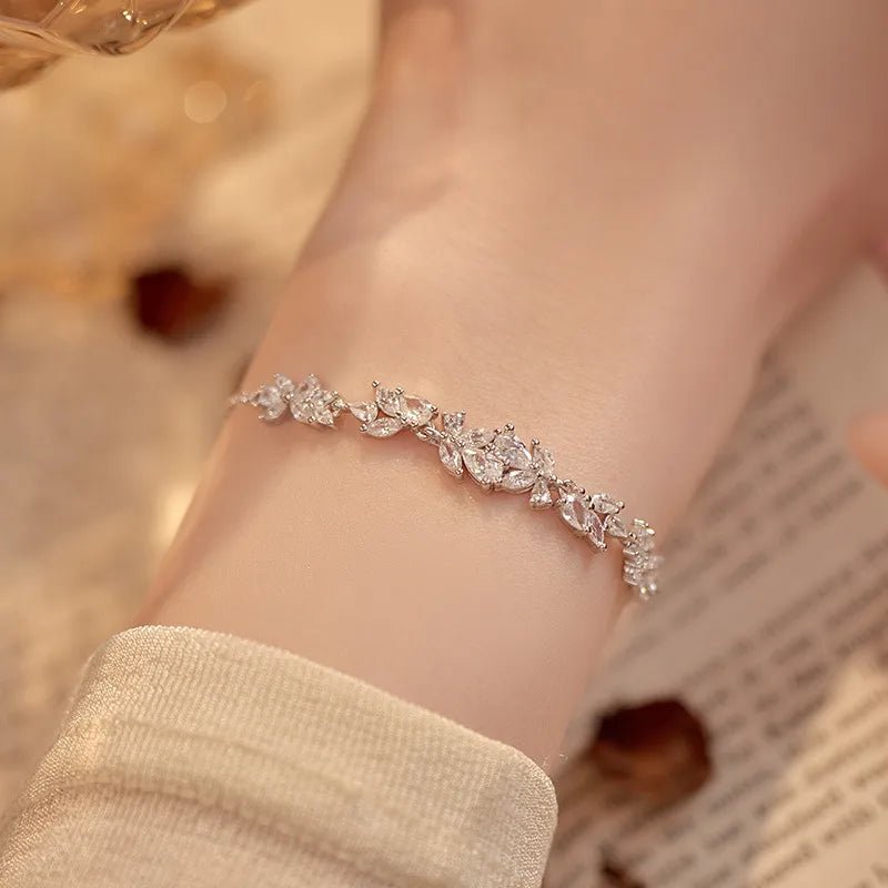 Bracelet Argent Pétales Scintillants - Erezya