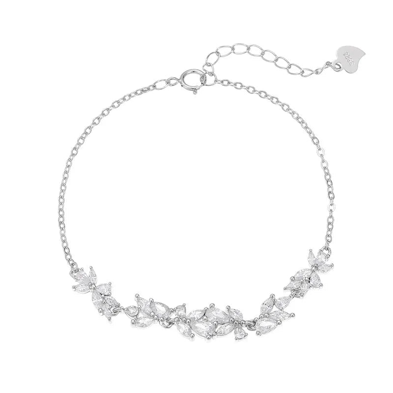 Bracelet Argent Pétales Scintillants - Erezya