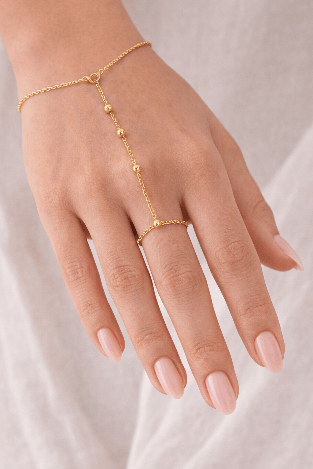 Bracelet Bague Chaîne Perlé - Erezya