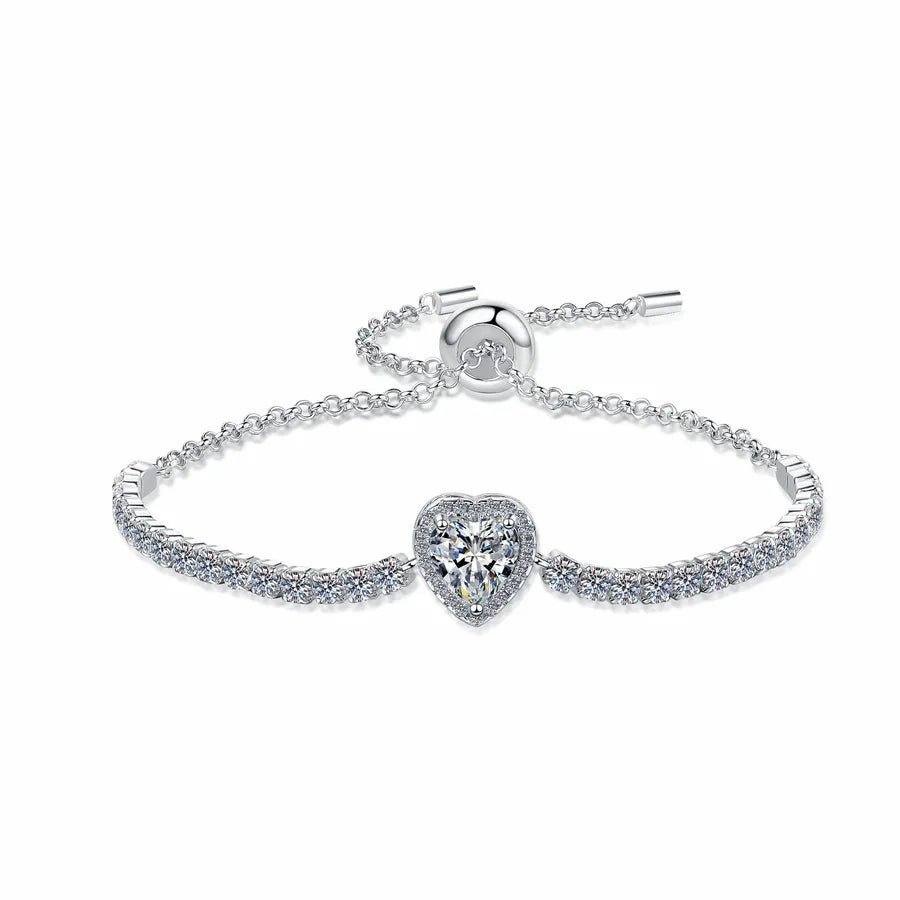 Bracelet Cœur Moissanite – Argent 925 - Erezya
