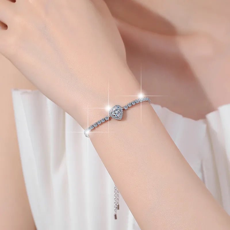 Bracelet Cœur Moissanite – Argent 925 - Erezya