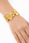 Bracelet Manchette Fleurs – Plaqué Or - Erezya
