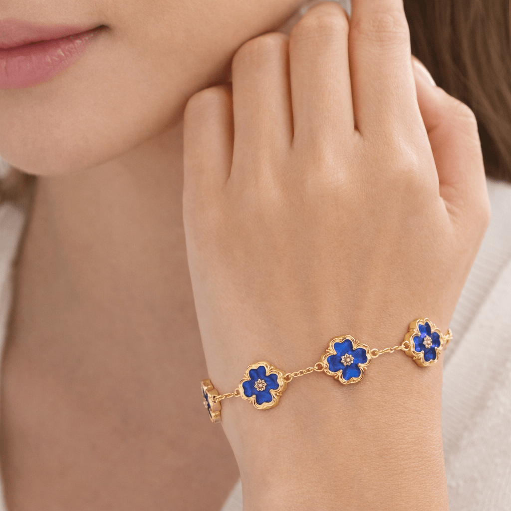 Bracelet Trèfle Azur Doré - Erezya