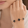 Bracelet Trèfle Noir Doré - Erezya
