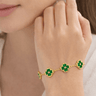 Bracelet Trèfle vert Doré - Erezya