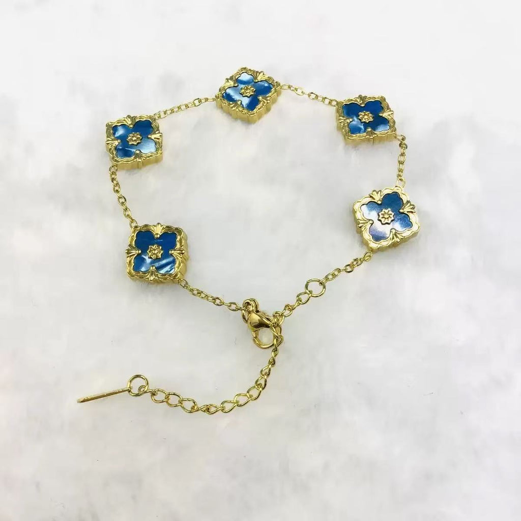 Bracelet Trèfle vert Doré - Erezya