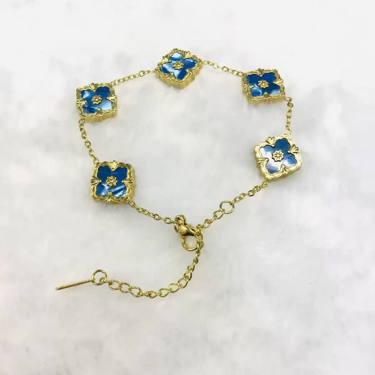 Bracelet Trèfle vert Doré - Erezya