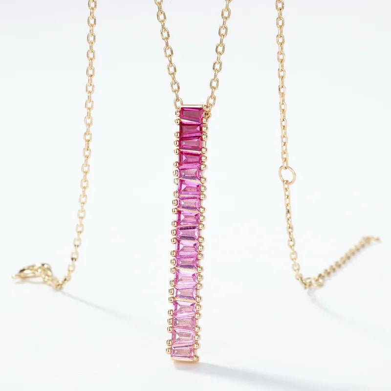 Collier Argent Barre Rose - Erezya