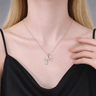 Collier argent Duo Croix Éclat Moissanite - Erezya