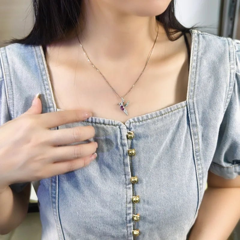 Collier Argent Oiseau Élégant - Erezya