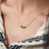 Collier Argent Rond Vert – Cristal Éclat - Erezya