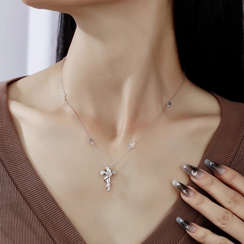 Collier Argent Serpent Vintage - Erezya