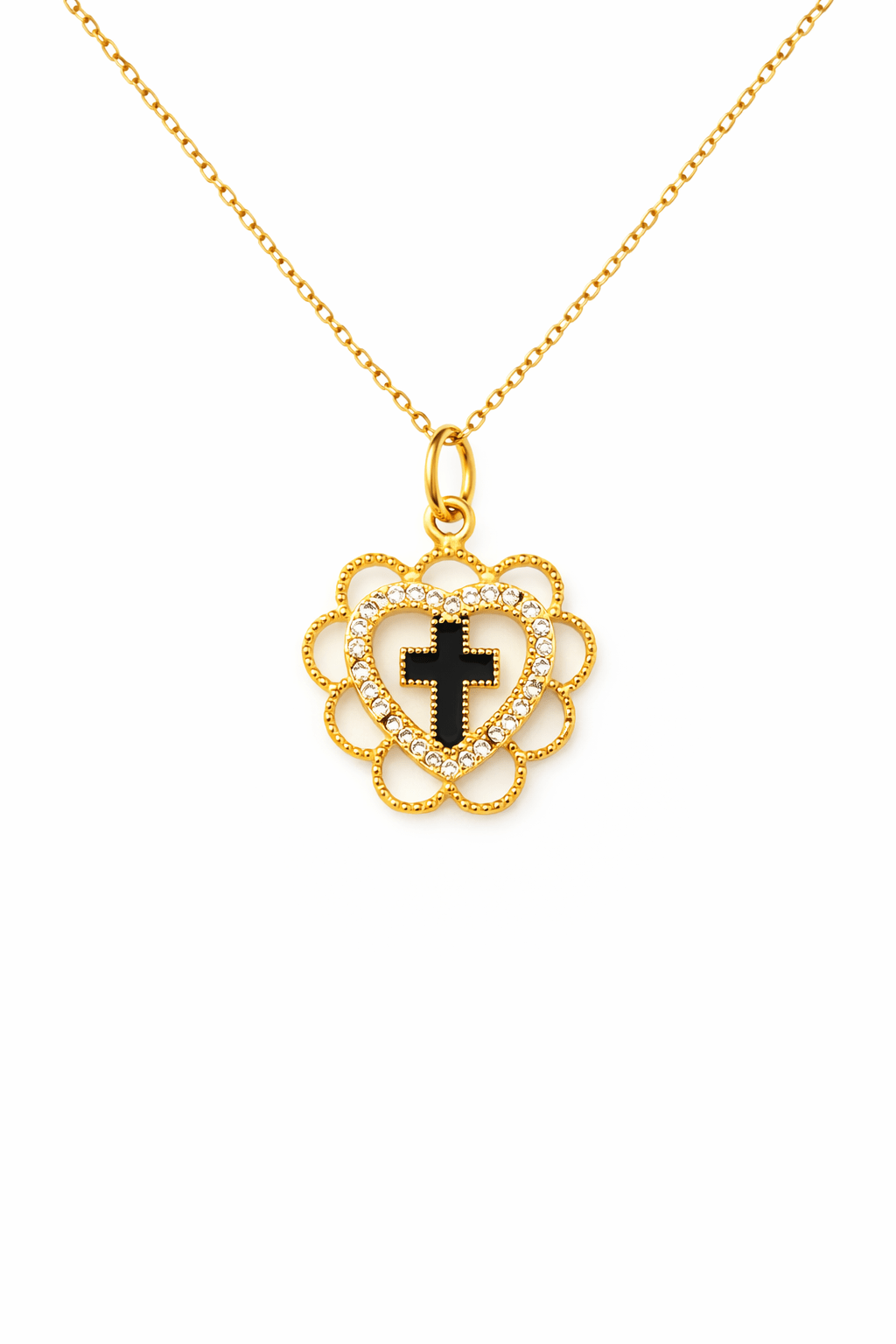 Collier Cœur Croix - Erezya