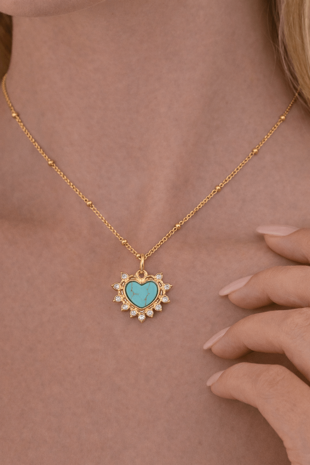 Collier Cœur Turquoise Vintage - Erezya