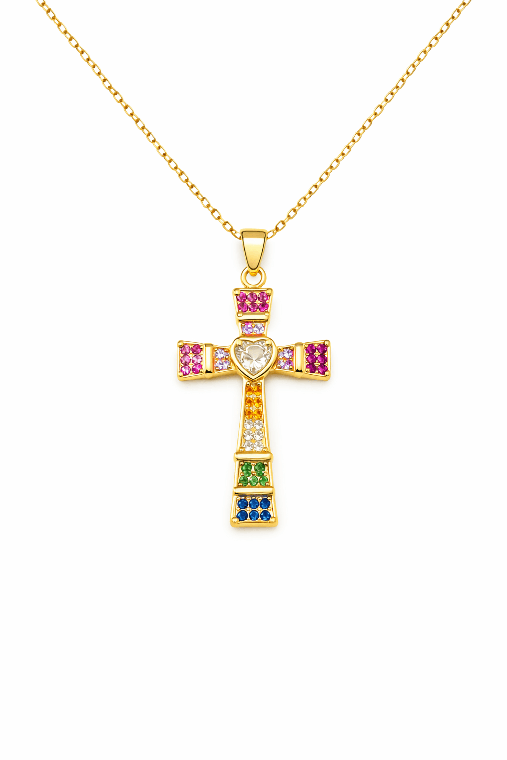 Collier Croix Multicolore - Erezya
