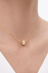 Collier “Éclat Baguette” Plaqué Or – Pendentif Zircon - Erezya