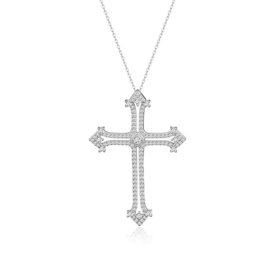 Collier Pendentif Croix Diamant – Argent 925 - Erezya
