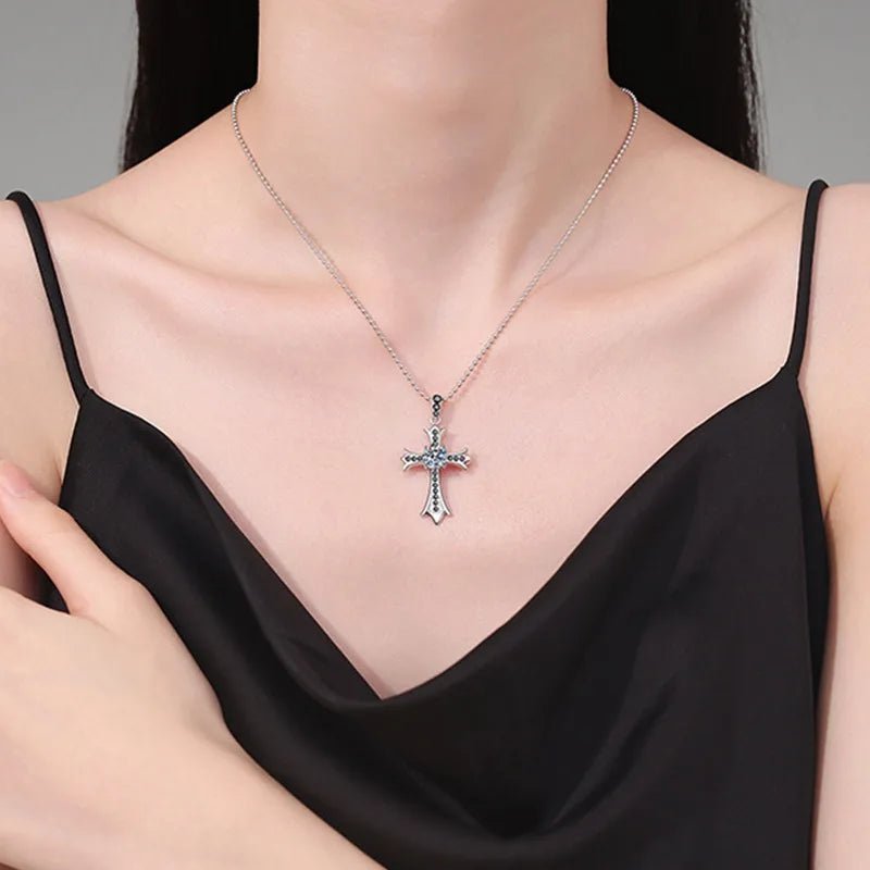 Collier Pendentif Croix Moissanite – Argent 925 - Erezya