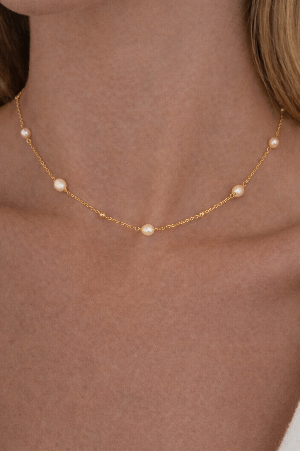 Collier Perles d’Eau Douce Minimal – Plaqué Or 18K - Erezya