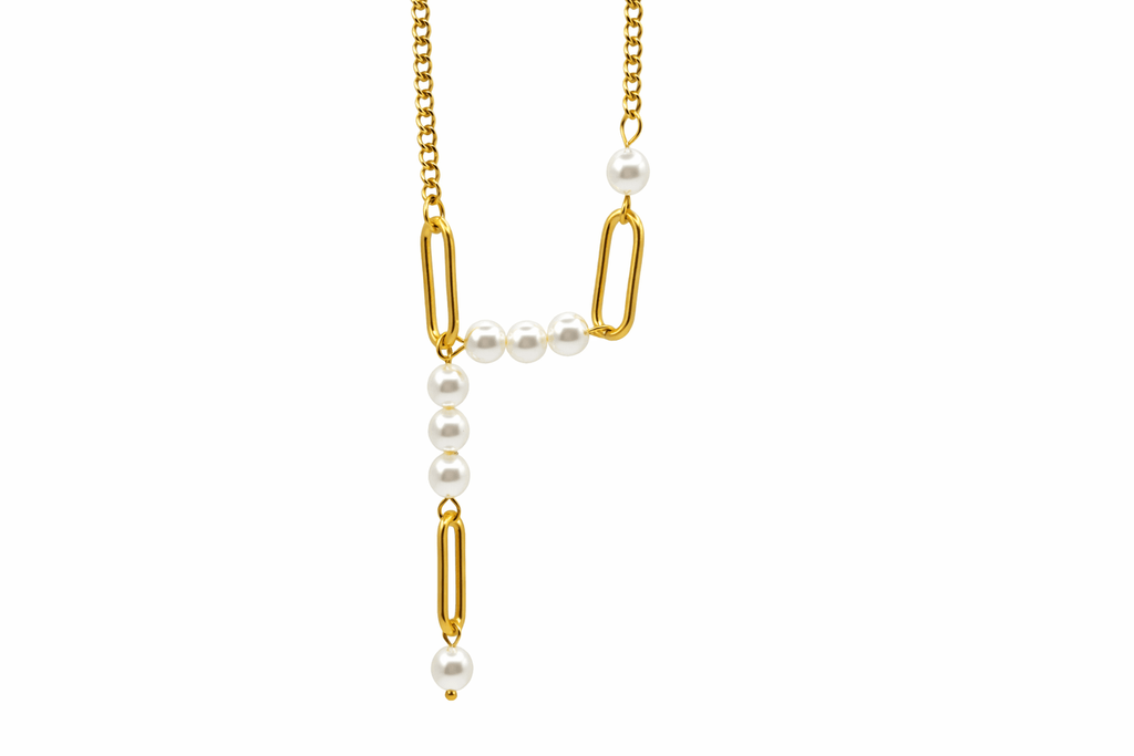 Collier Y Perles & Chaîne Dorée – Plaqué Or - Erezya