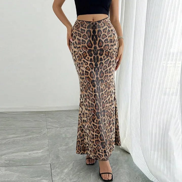 Jupe léopard à sequins - Erezya