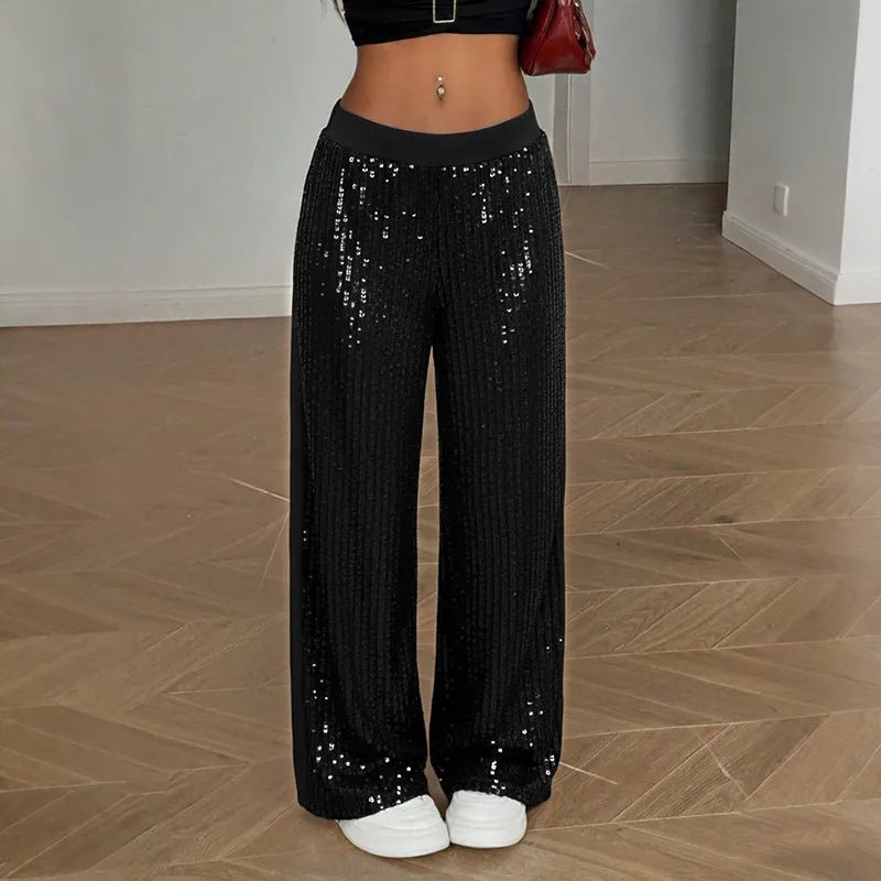 Pantalon femme noir à sequins - Erezya