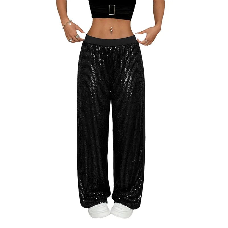 Pantalon femme noir à sequins - Erezya