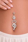 Piercing Nombril Cœur Infinity & Zircons - Erezya