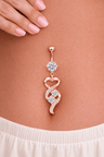 Piercing Nombril Cœur Infinity & Zircons - Erezya