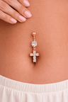 Piercing Nombril Croix en Zircons - Erezya