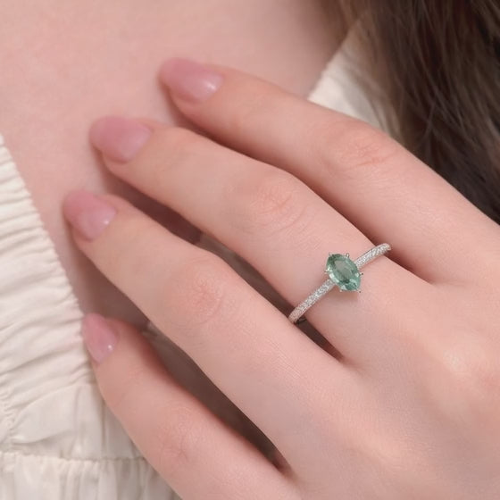 Bague Argent Poire Menthe